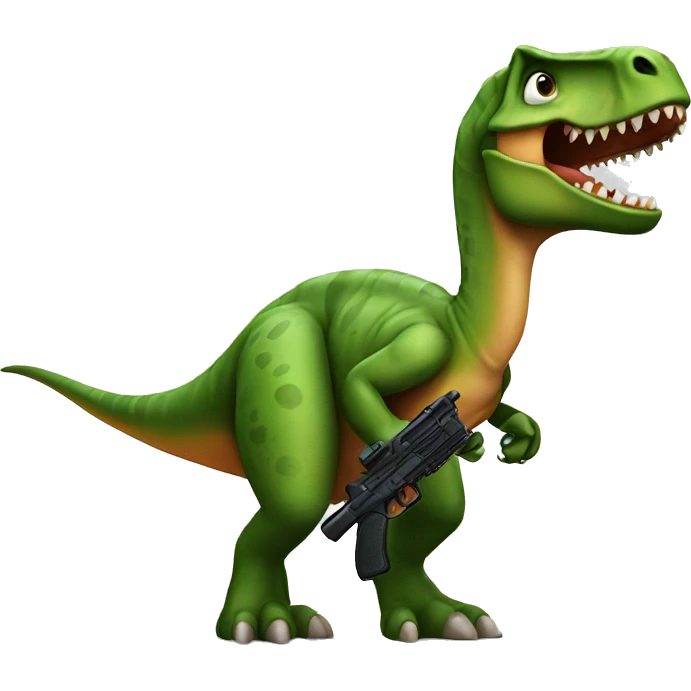 A dinosaur with a gun  emoji