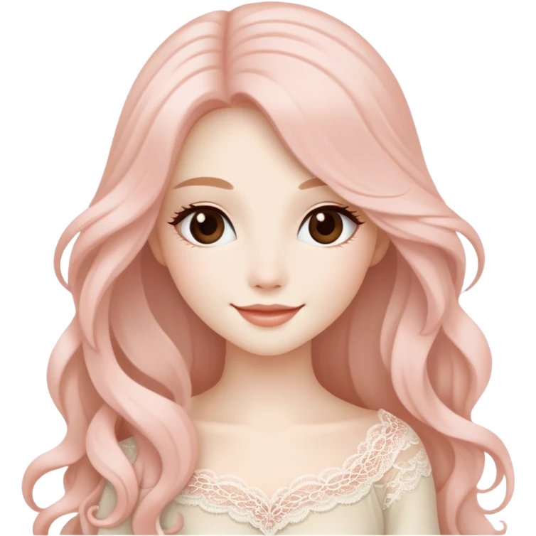 Warm white coquette emoji