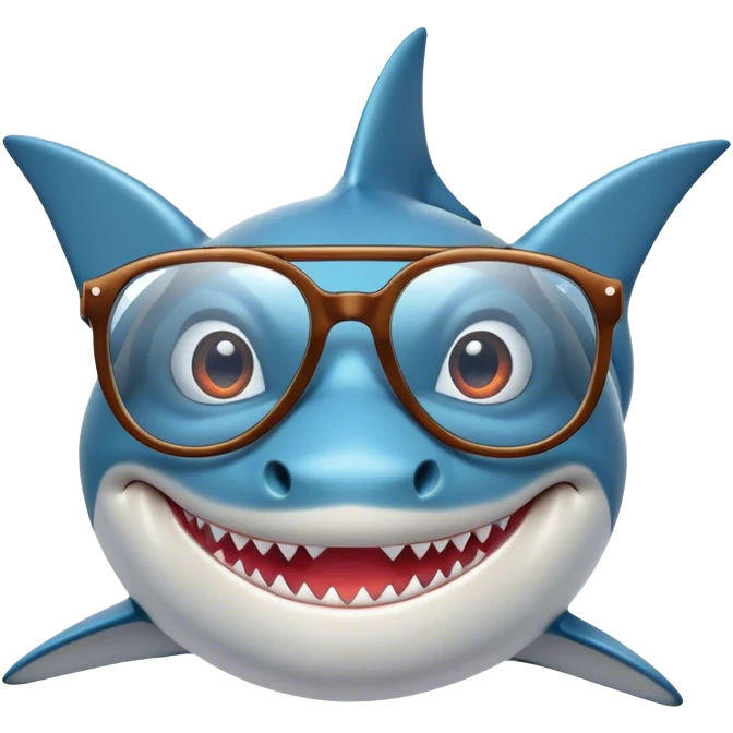 Shark with glasses  emoji