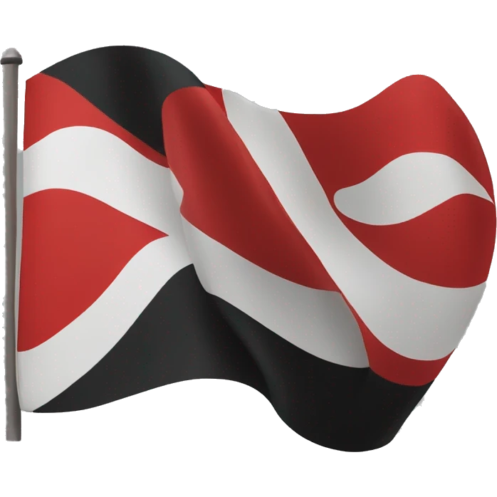 Red and black wavy flag with yellow circle in the middle  emoji
