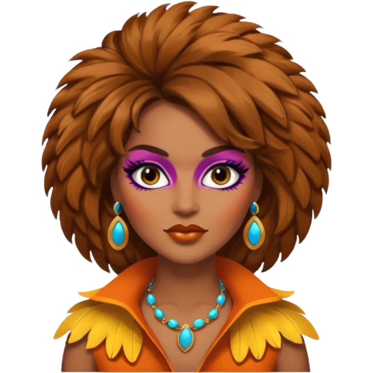 Retro 70s woman face emoji