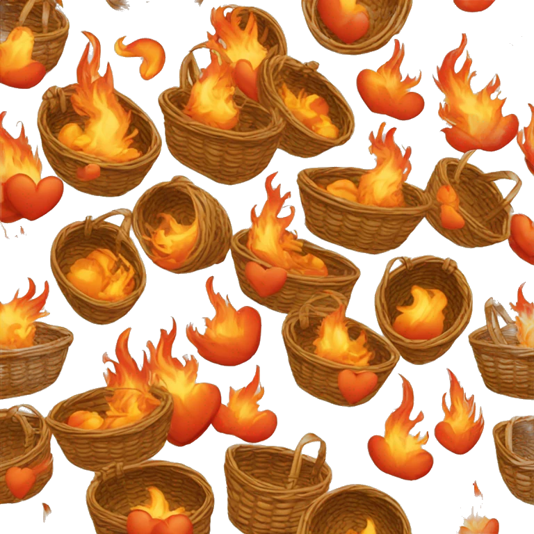 Basket cœur flamme  emoji