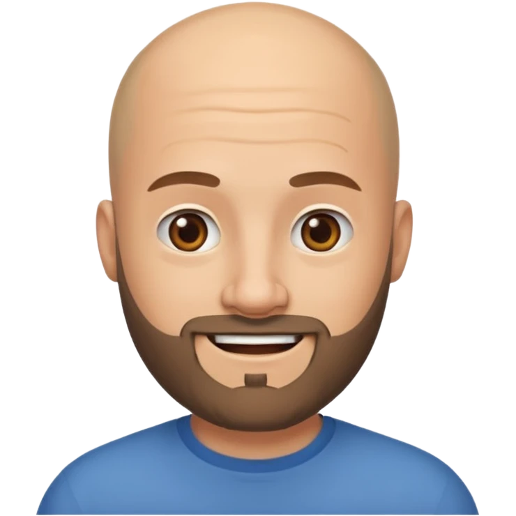 Bald beard fade dad light skinned emoji