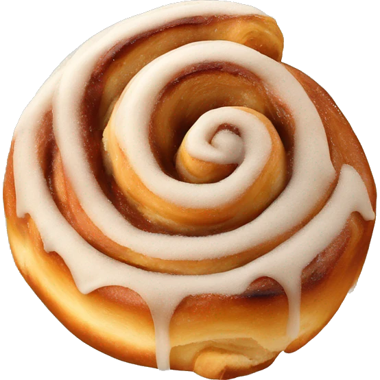 Swedish cinnamon roll with sugar  emoji