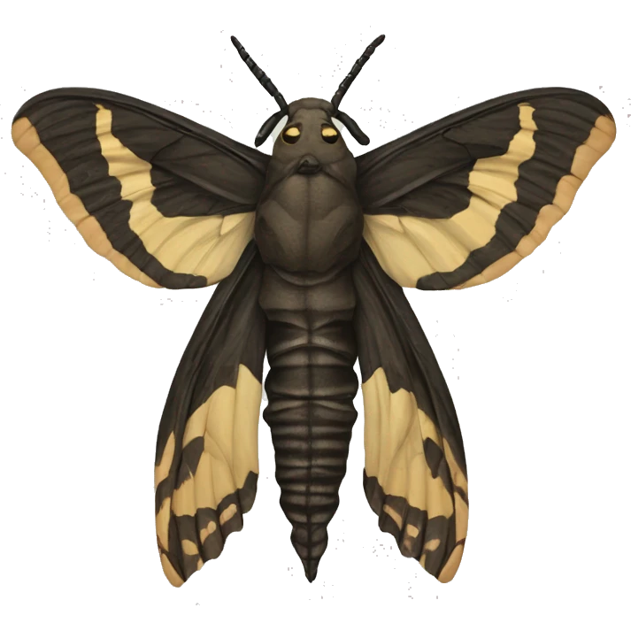 Deaths head hawk moth with skull head emoji