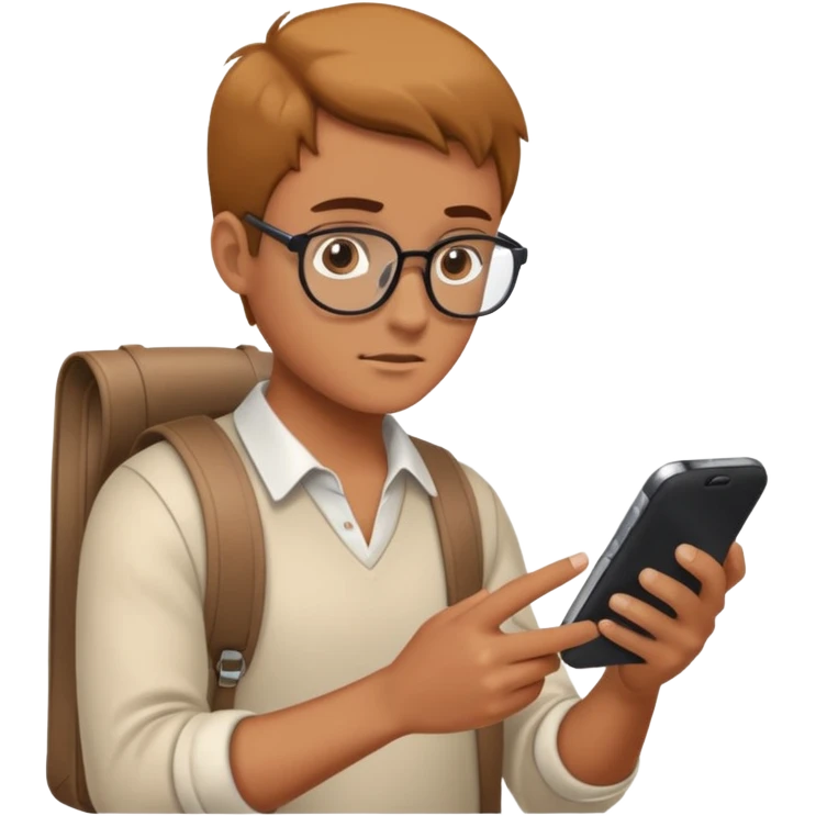 sending homework work on phone emoji