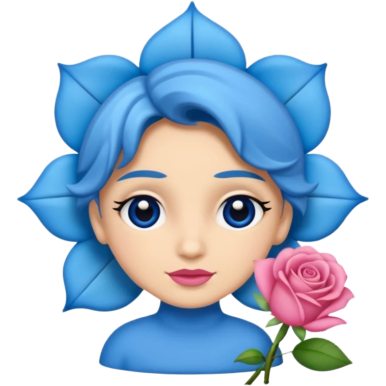 Crie uma rosa azul, com espinhos emoji