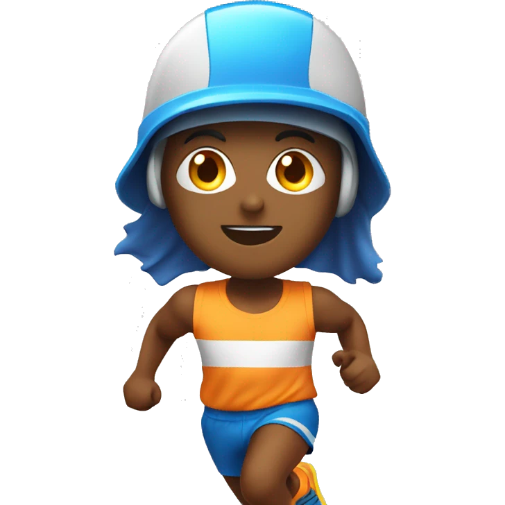 running with sport clothing and hard hat emoji