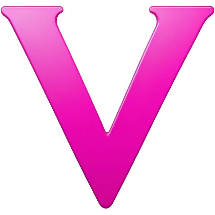 Letter “V” in magenta pink color emoji