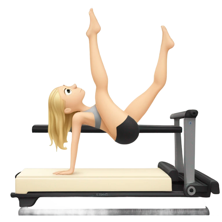 White Girl on Reformer pilates machine emoji