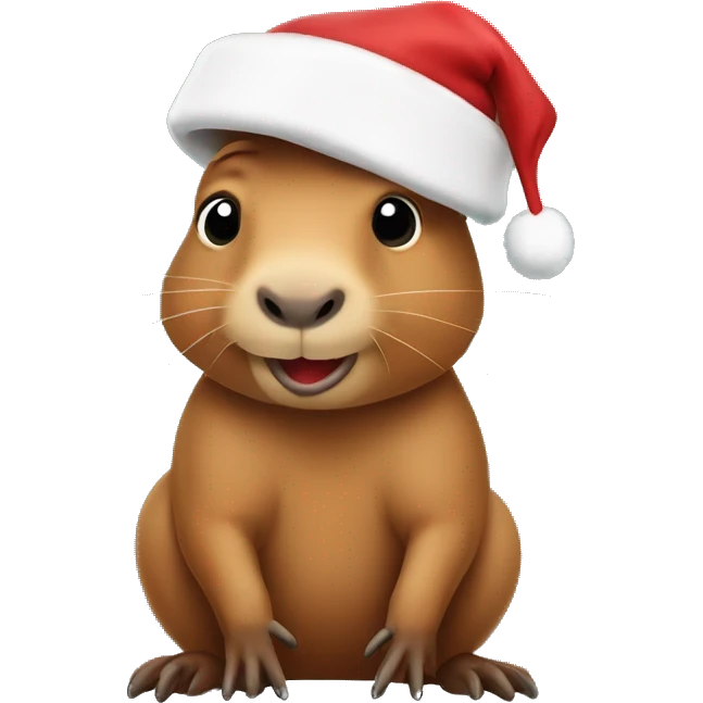 capibara con gorro de navidad  emoji