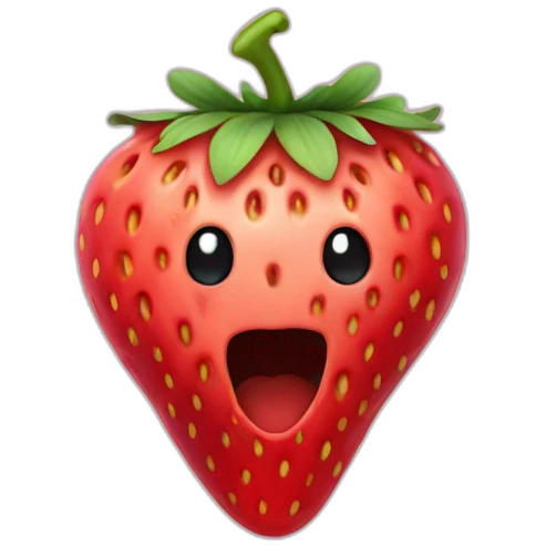 Strawberry shaped ghost emoji