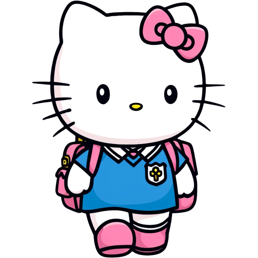 Hello kitty home from school  emoji