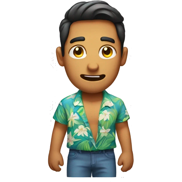 shrugging man wearing Hawaiian shirt emoji