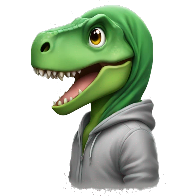 dinosaur with a hoodie on emoji