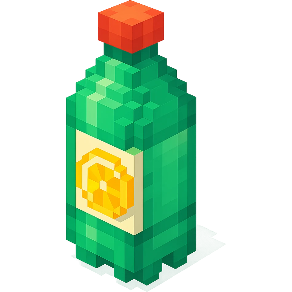 Borjomi lemonade bottle with a lemon slice on the label emoji