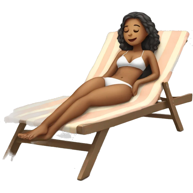 A girl sunbathing  emoji