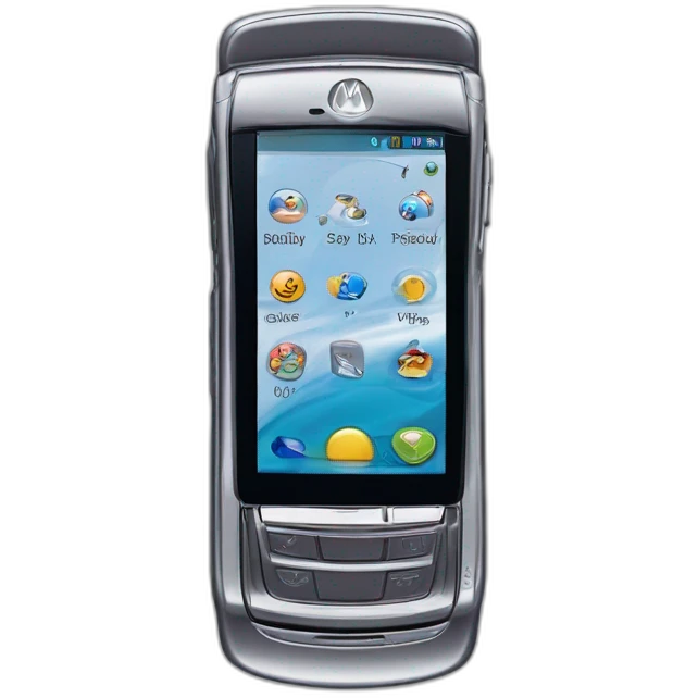 Motorola Razr V3 mobile device with the iconic clamshell design emoji
