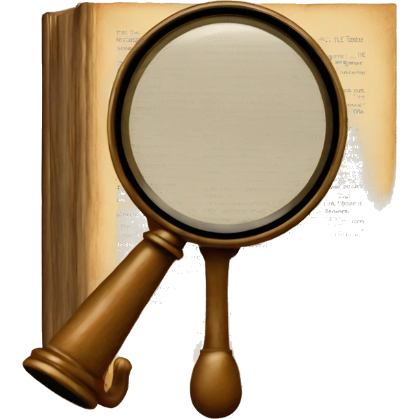 vintage book with magnifying glass emoji