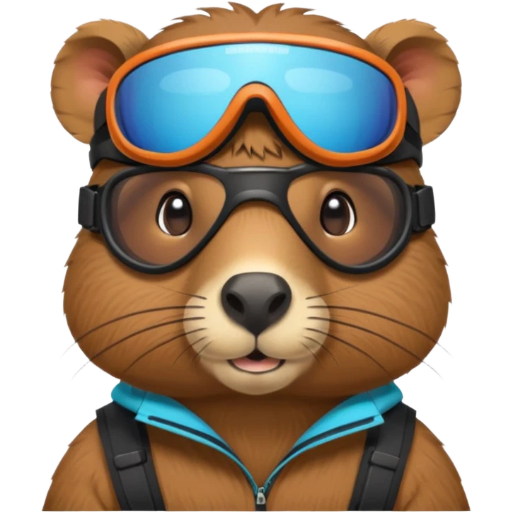 Capibara con lentes para nieve emoji