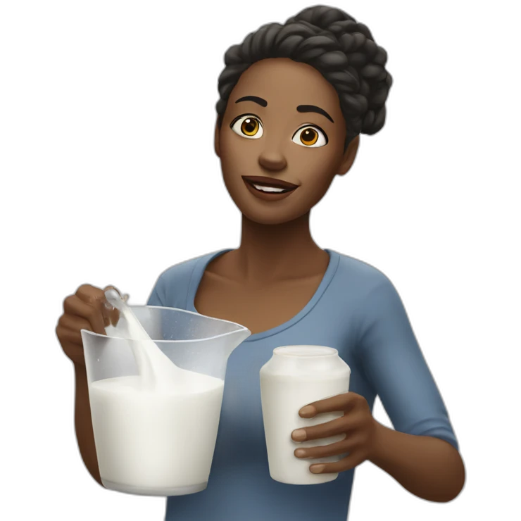 woman splattered with milk emoji