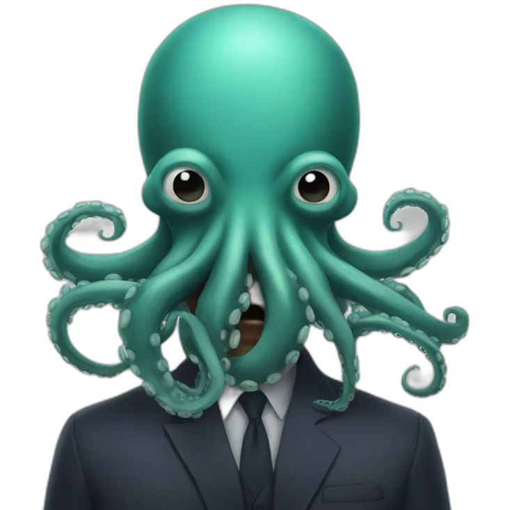 octopus head on a man emoji