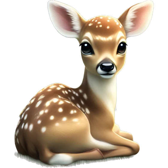baby deer delicate shimmering angel wings resting peacefully in a lush magical meadow scene is soft golden glow with rays of sunlight filtering through the trees dreamy atmosphere emoji