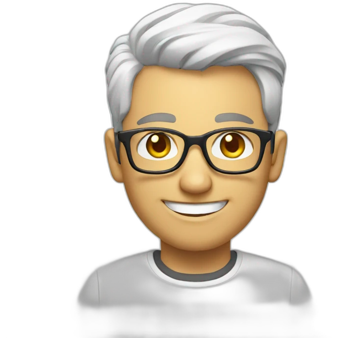 white tech nerd smiling emoji