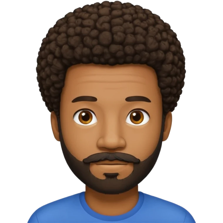 black man with beard, mustache, and short afro emoji