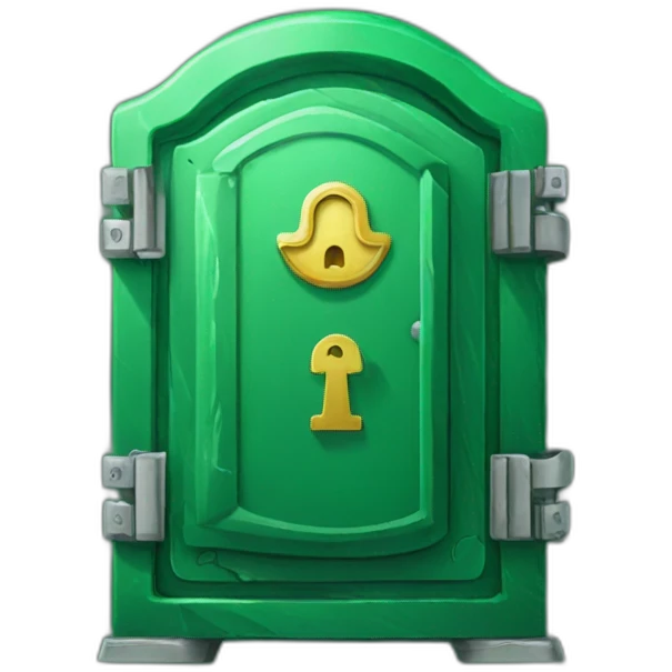 open safe in the middle of the emerald emoji