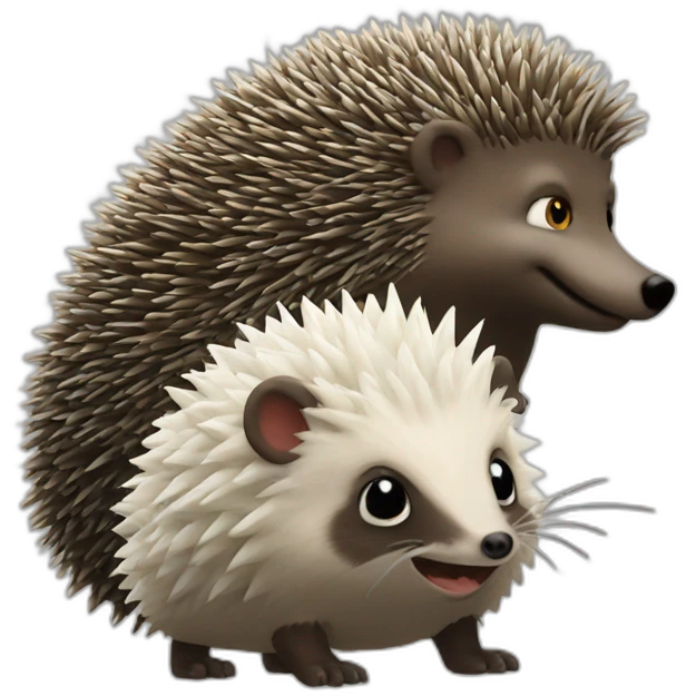 Hedgehog meeting Godzilla emoji