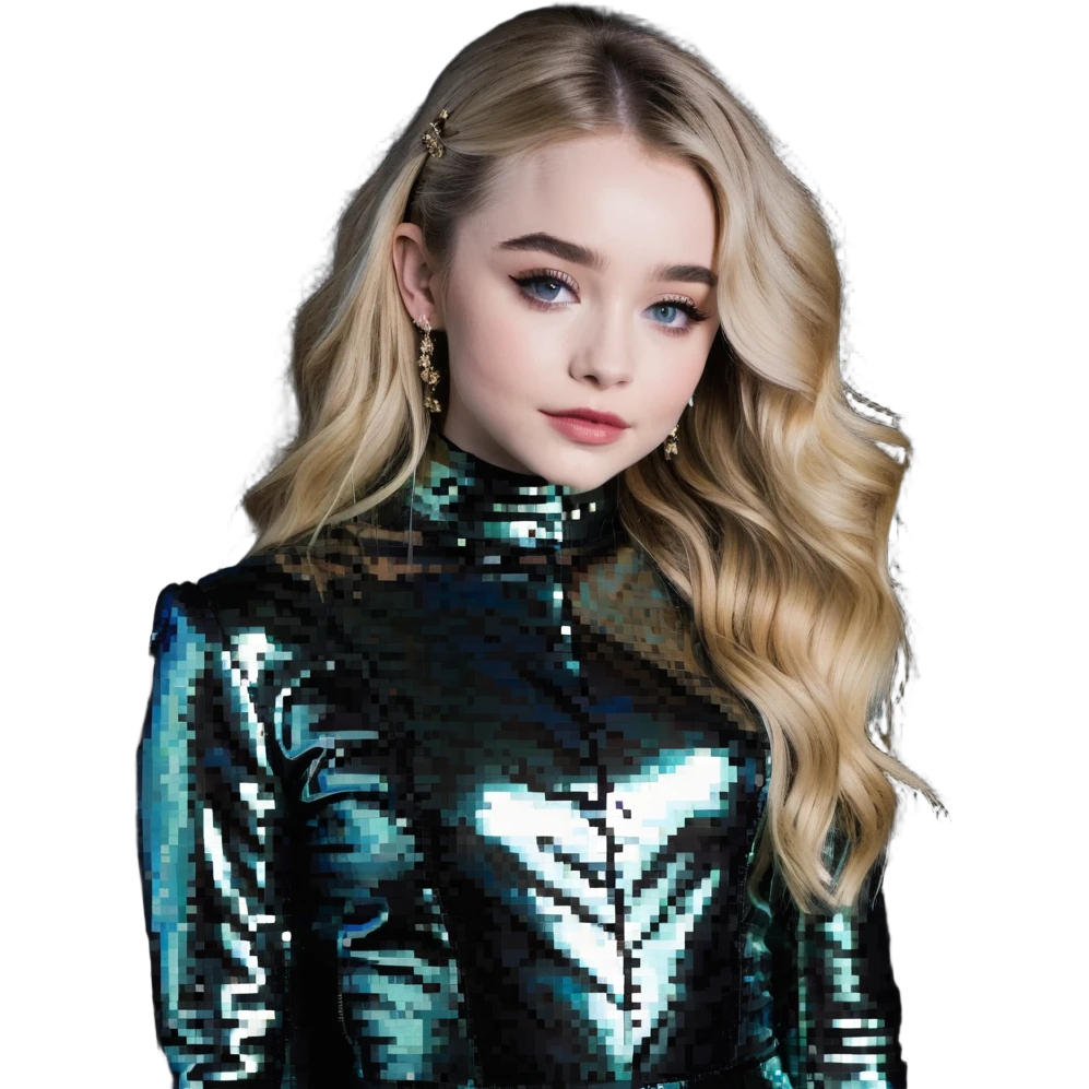 Sabrina Carpenter blonde singer in a glittery outfit emoji