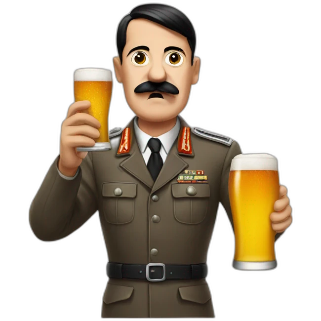 Hitler drink beer emoji