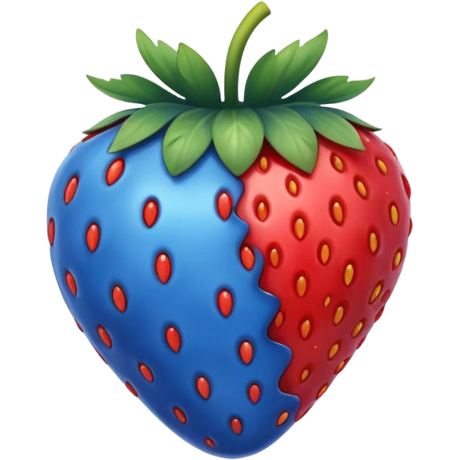 blue strawberry emoji