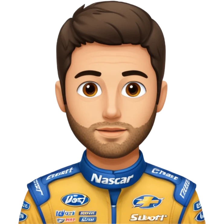 chase elliott nascar driver with heavy stubble  emoji