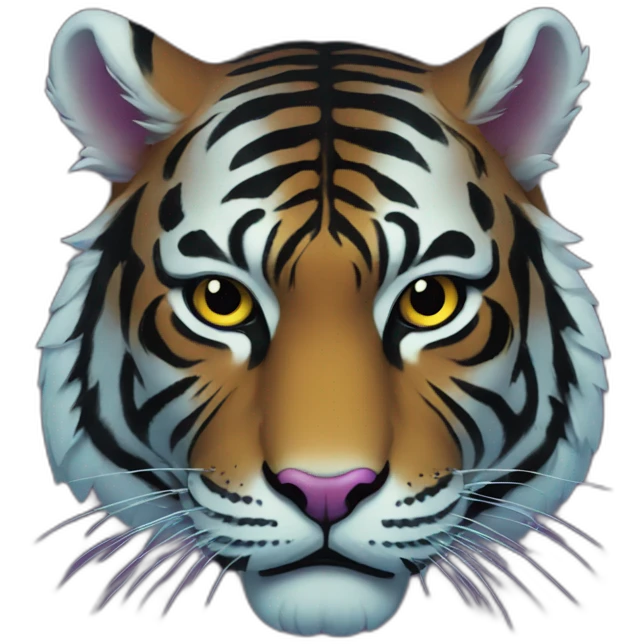 black light tiger Japanese mask emoji