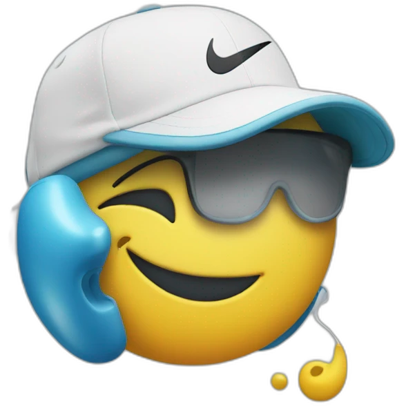 a nike swoosh having a party emoji