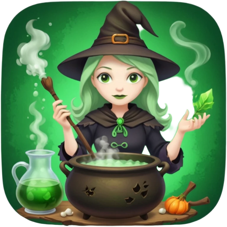 green witch cooking potion emoji
