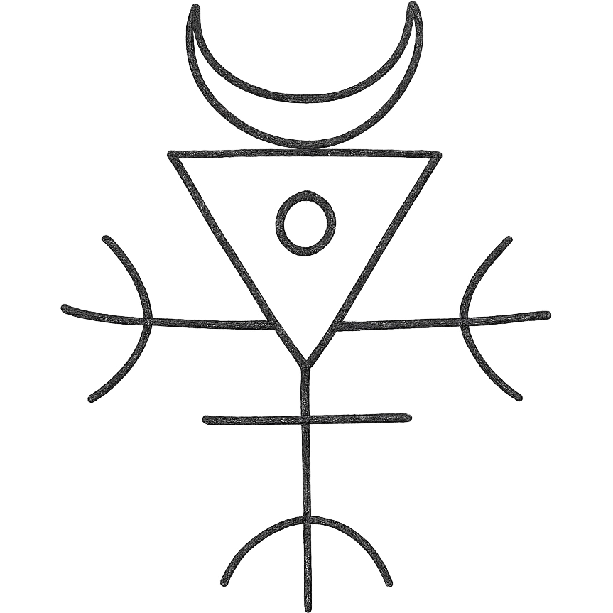 hand-drawn mystical Sleep Token logo with rough monochrome lines emoji