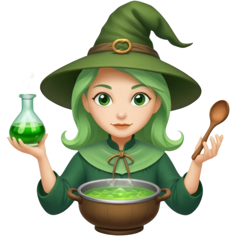 green witch cooking potion emoji