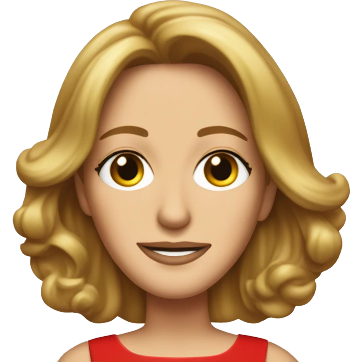 Felicity Huffman in red dress emoji
