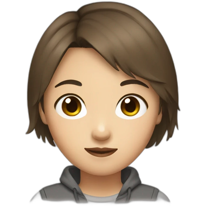 asian teen with short brown hair emoji