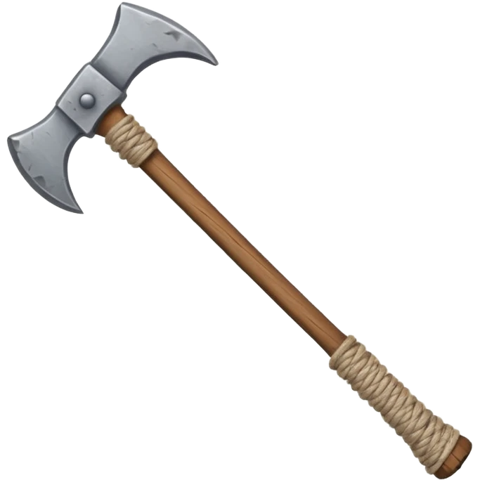 ancient break stone ax string and stick emoji