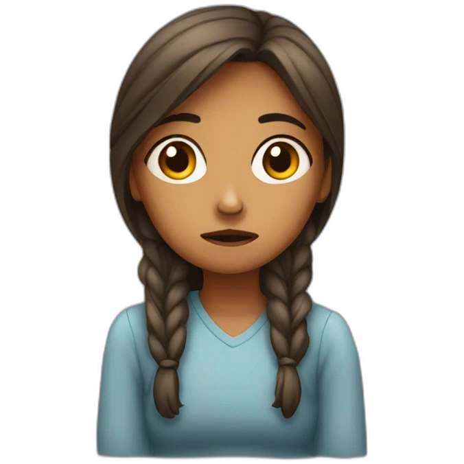 Fille triste assis emoji