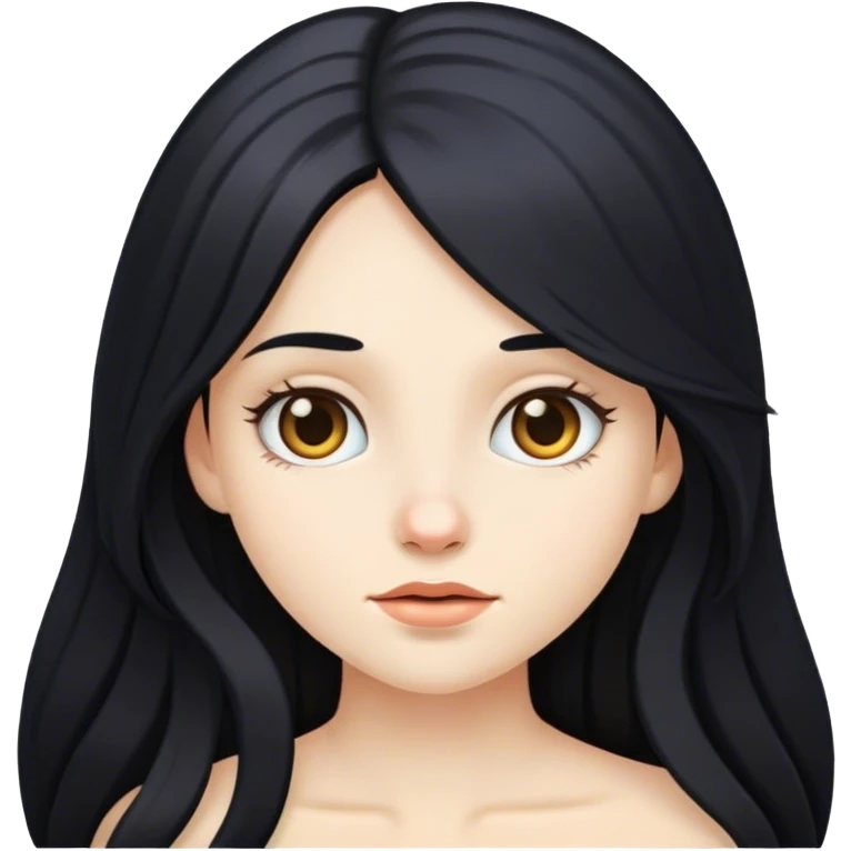 Chica de pelo negro largo blanco de piel emoji