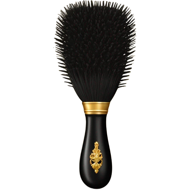 vintage rococo black hair brush emoji