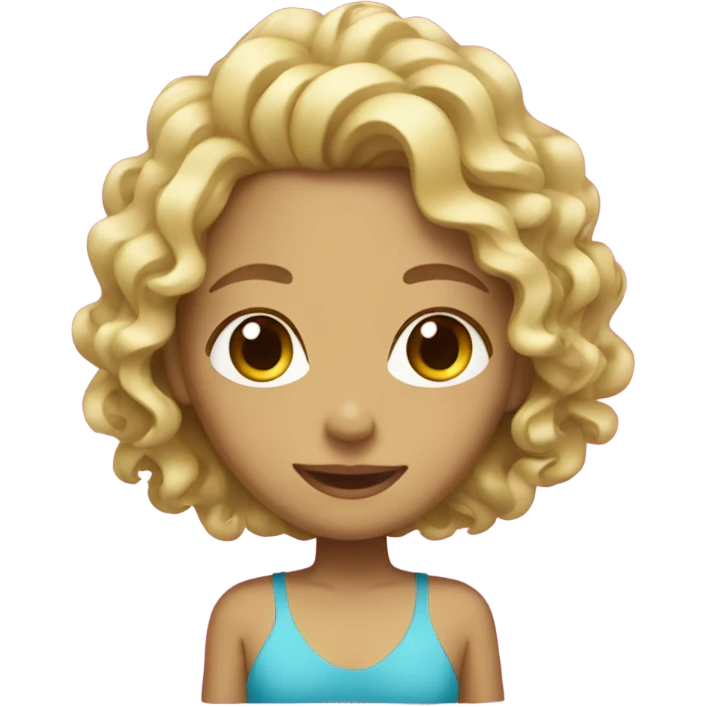 girl with curly blonde hair and a tan swimming  emoji