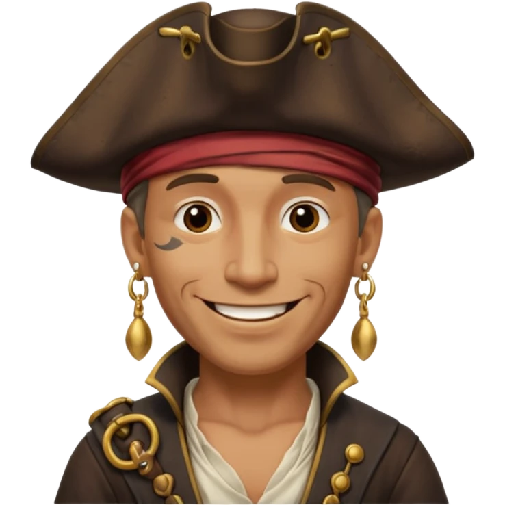 Belted pirate man with earring
 emoji
