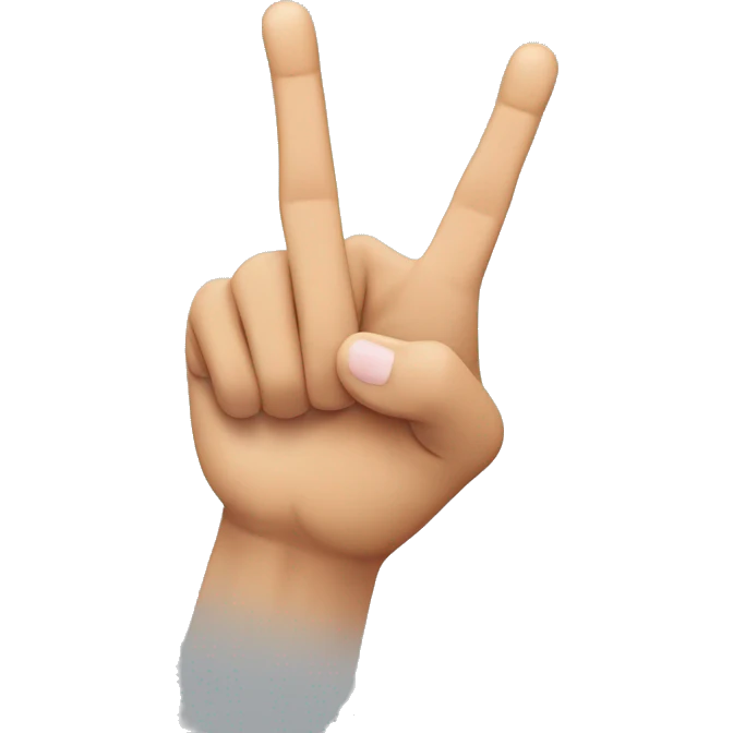 like the Vulcan salute hand but middle finger with the pinky and ring finger emoji
