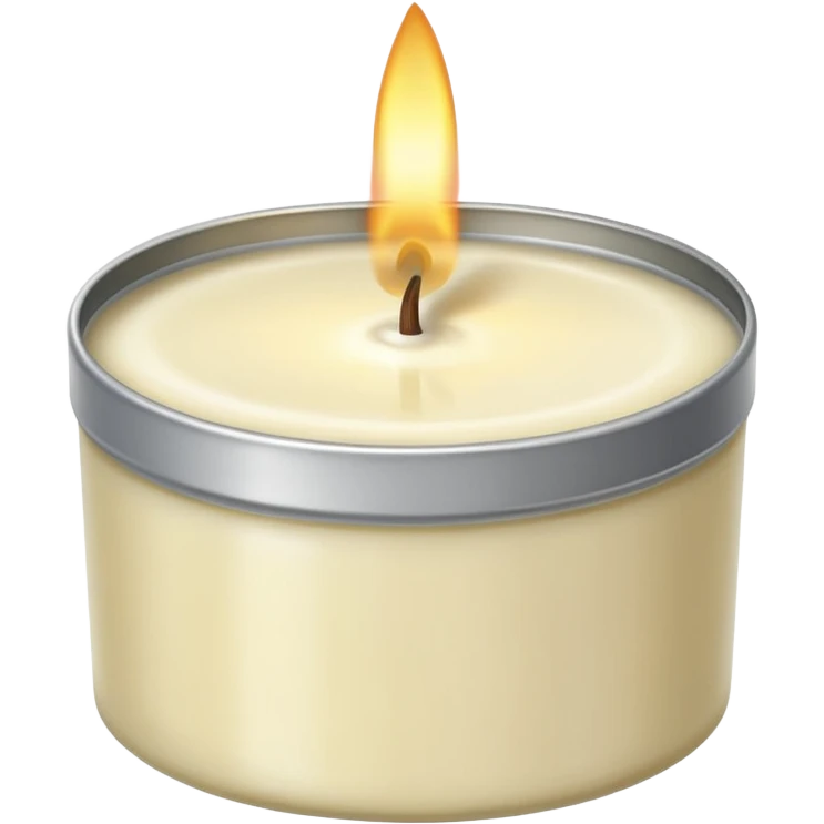 Vanilla candle – cream-colored wax in a silver tin emoji